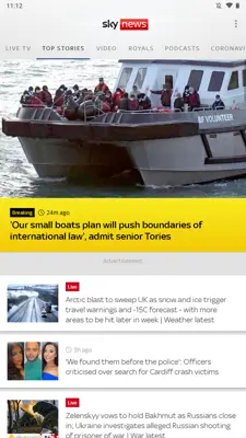 Sky News android App screenshot 2